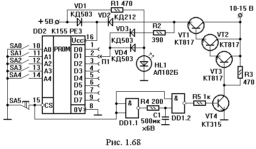 Схема Программатора К155ре3